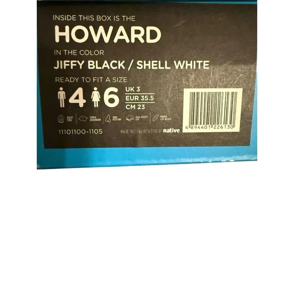 Brand New Native Shoes Howard in Jiffy Black Slip On Youth